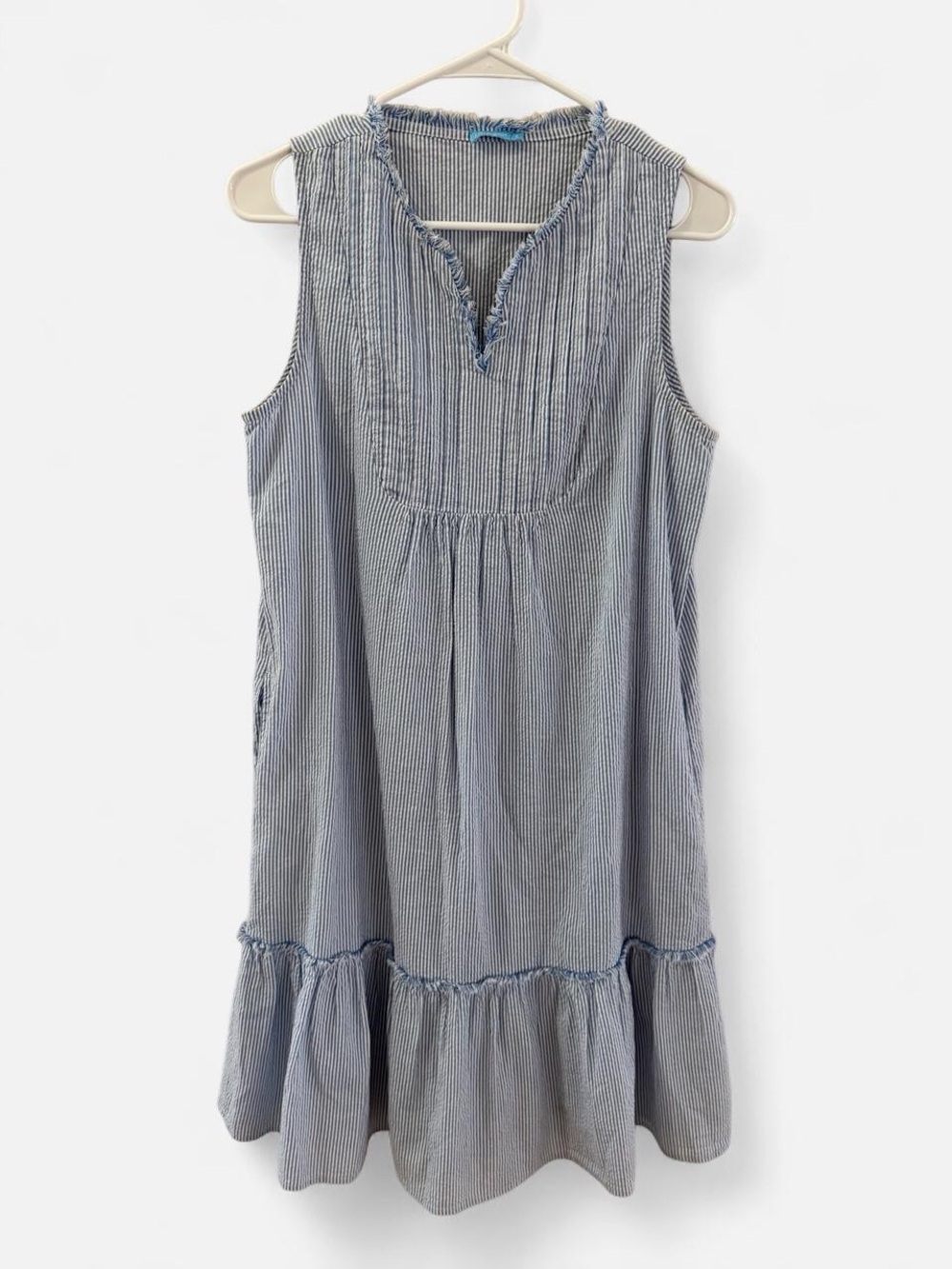 J. McLaughlin Navy and White Striped Sleeveless Summer Dress